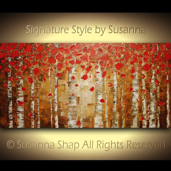 Birch Tree Landscape Paintings - Made to Order