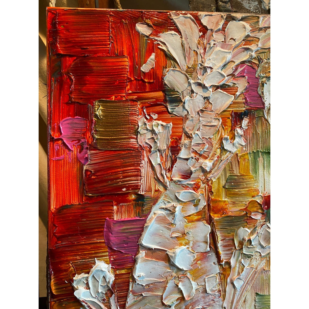 Original Koi Fish Painting: Textured Palette Knife impasto multicolored Fine Art (18"x24")