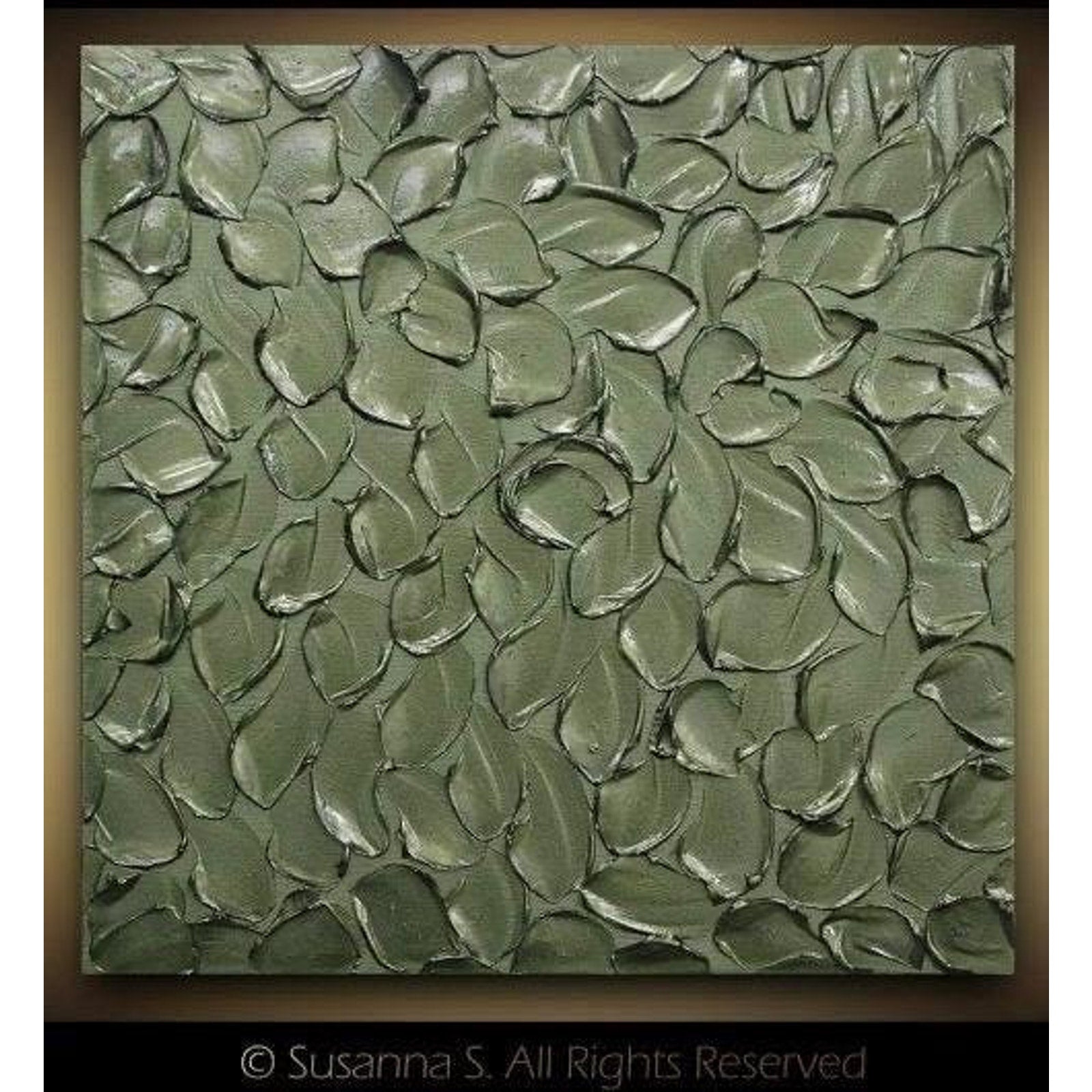 ORIGINAL Textured Silver Painting Abstract , Impasto Art on Canvas, 20x20 Susanna Shap