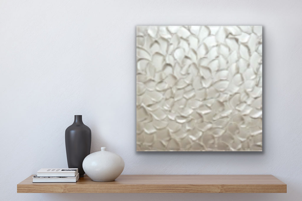 White pearl Abstract Minimalist ORIGINAL Textured Painting palette knife Impasto, Abstract Wall Art -MADE2ORDER