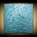 Turquoise Abstract Minimalist ORIGINAL Metallic Textured Painting palette knife Impasto, Abstract Wall Art -MADE2ORDER-Mix & match