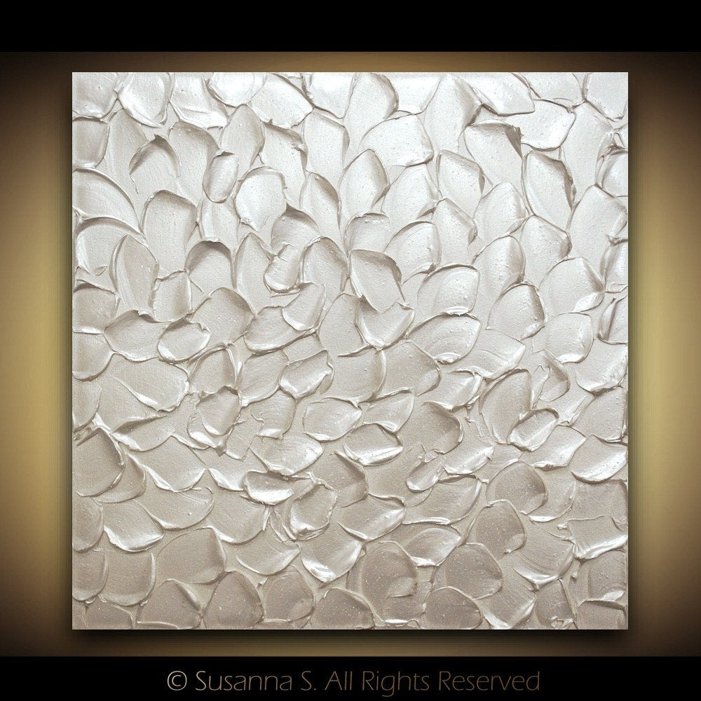 Abstract Minimalist ORIGINAL Textured White pearl Painting palette knife Impasto, Abstract Wall Art -MADE2ORDER