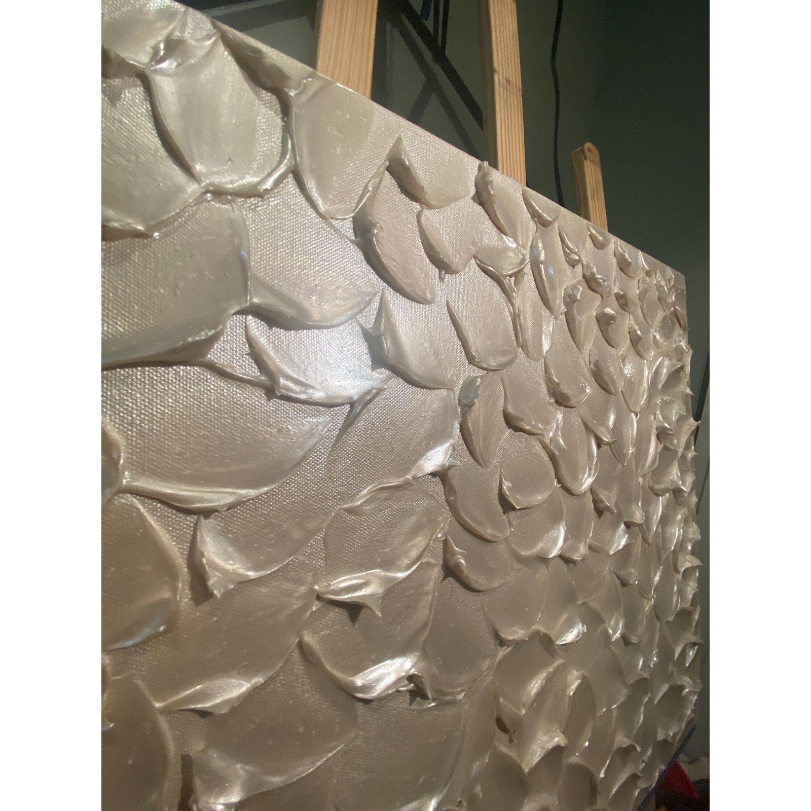 ORIGINAL Pearl White Painting Textured Impasto , Minimalist Abstract Wall Art -made2order