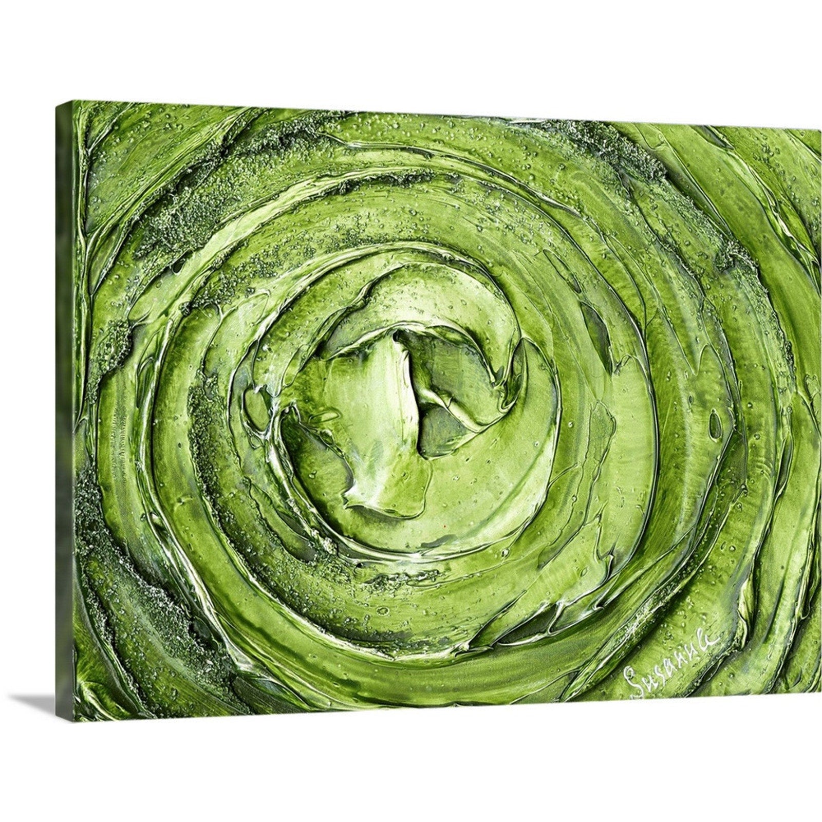 Vortex Art Green Abstract Wall Art Canvas PRINT Home Decor by Susanna Shap
