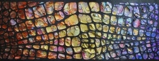 Original Palette knife Impasto Textured Large Abstract Wall Art MADE2ORDER Geometric Mosaic Painting Black and MultiColor