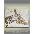 Giraffe, ORIGINAL Animal Art Abstract White & Gold Textured painting, Handmade Canvas wall art by Susanna Shap