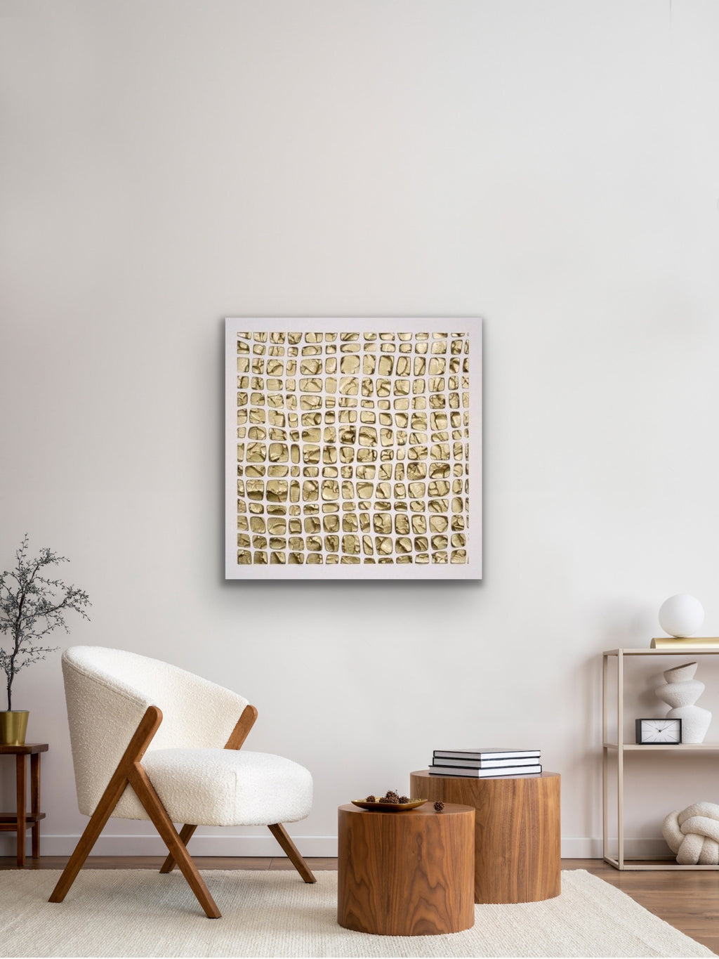 White and Gold Abstract Minimalist ORIGINAL Textured Painting palette knife Impasto, Abstract Wall Art -MADE2ORDER (Copy)