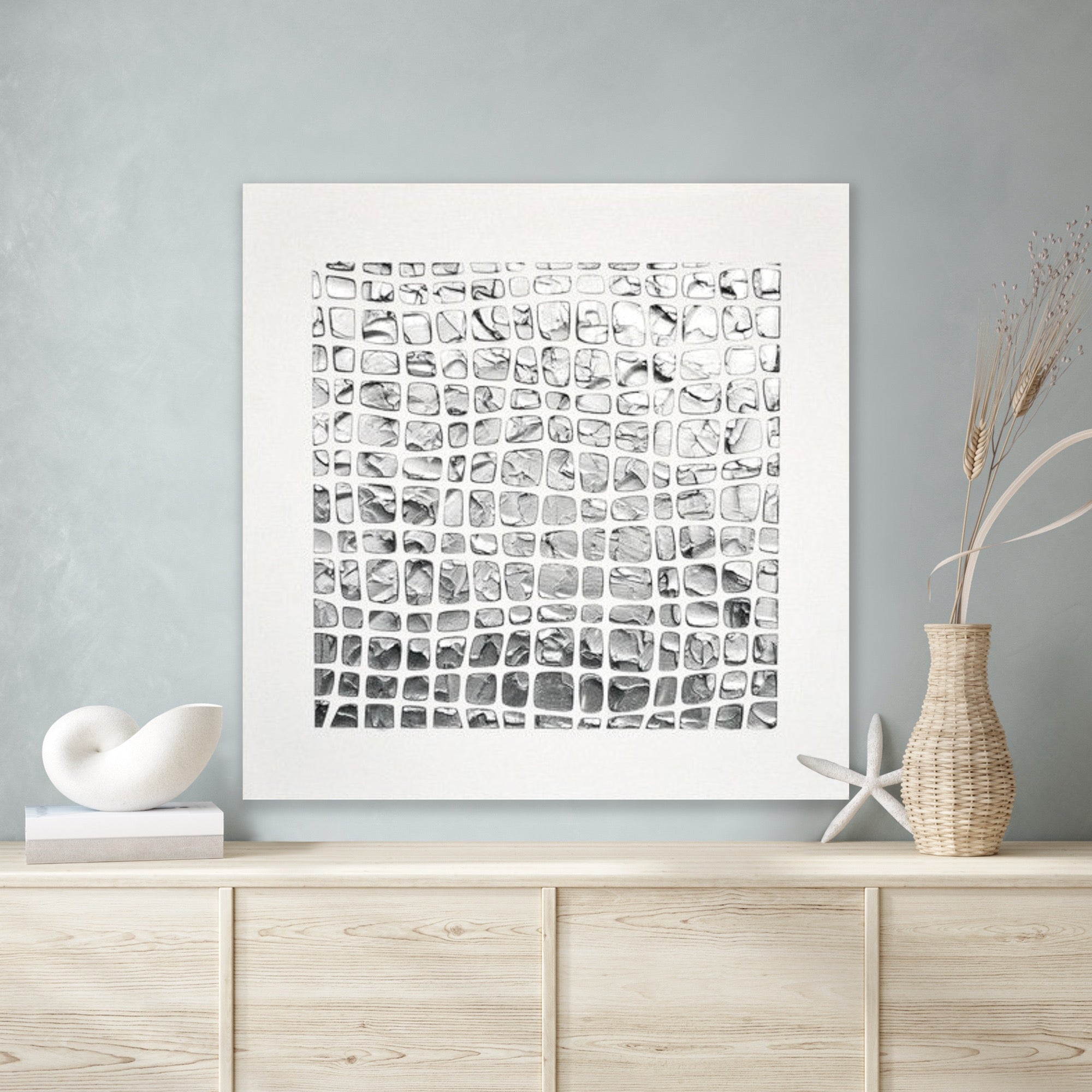 White and Silver Abstract Minimalist ORIGINAL Textured Painting palette knife Impasto, Abstract Wall Art -MADE2ORDER