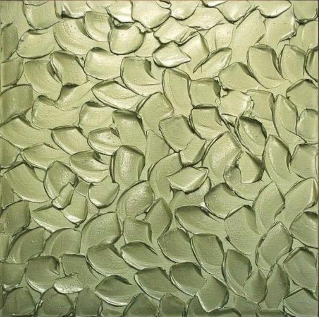 Sage Green, Abstract Minimalist ORIGINAL Metallic Textured Painting palette knife Impasto, Abstract Wall Art -MADE2ORDER-Mix & match