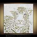 Original Leopard Painting MADE2ORDER Gold On White Textured Palette Knife Art