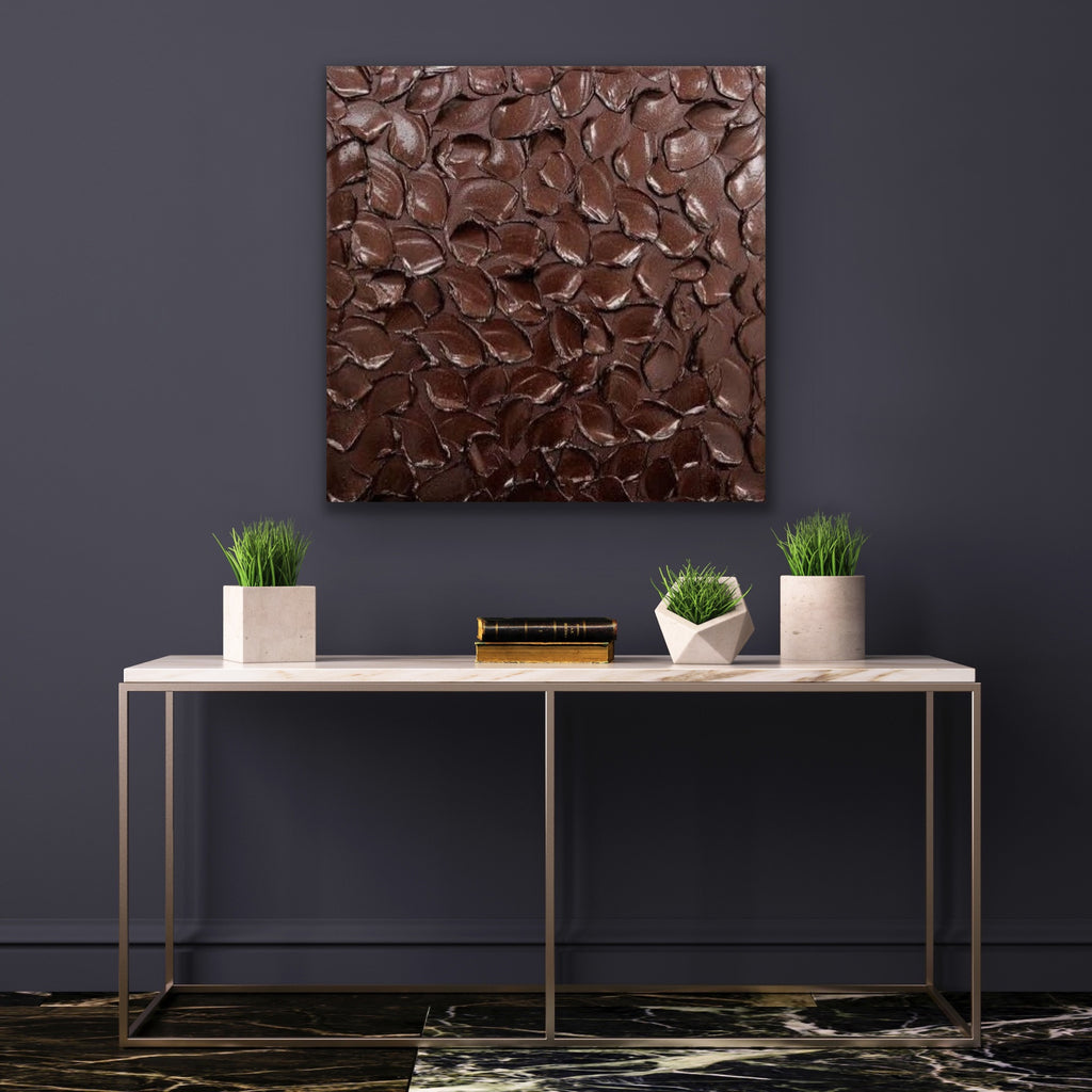 Burgundy Abstract Minimalist ORIGINAL Metallic Textured Painting palette knife Impasto, Abstract Wall Art -MADE2ORDER-Mix & match