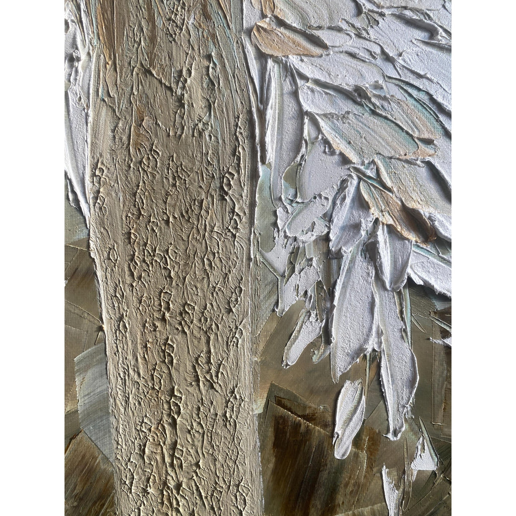 ORIGINAL angel abstract oil painting on canvas impasto Textured Palette knife white Angel wings Wall Art 20x20" by Susanna Shap