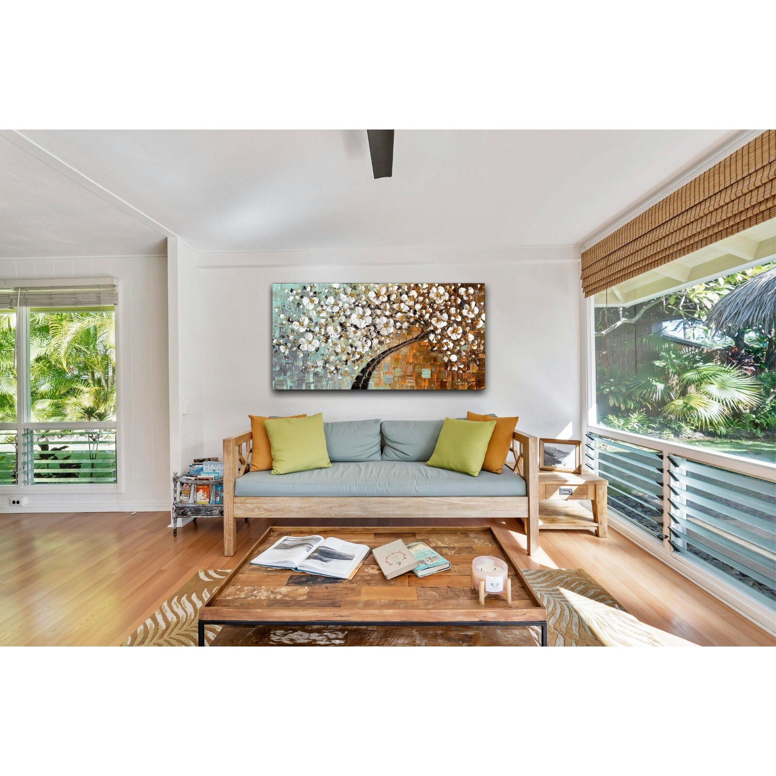 Tree art Large Abstract Wall Art Canvas PRINT White cherry blossom -Susanna Shap