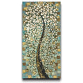 “snow fountain” weeping cherry blossom tree, abstract impressionist vertical Fine Art Giclee PRINT by Susanna Shap