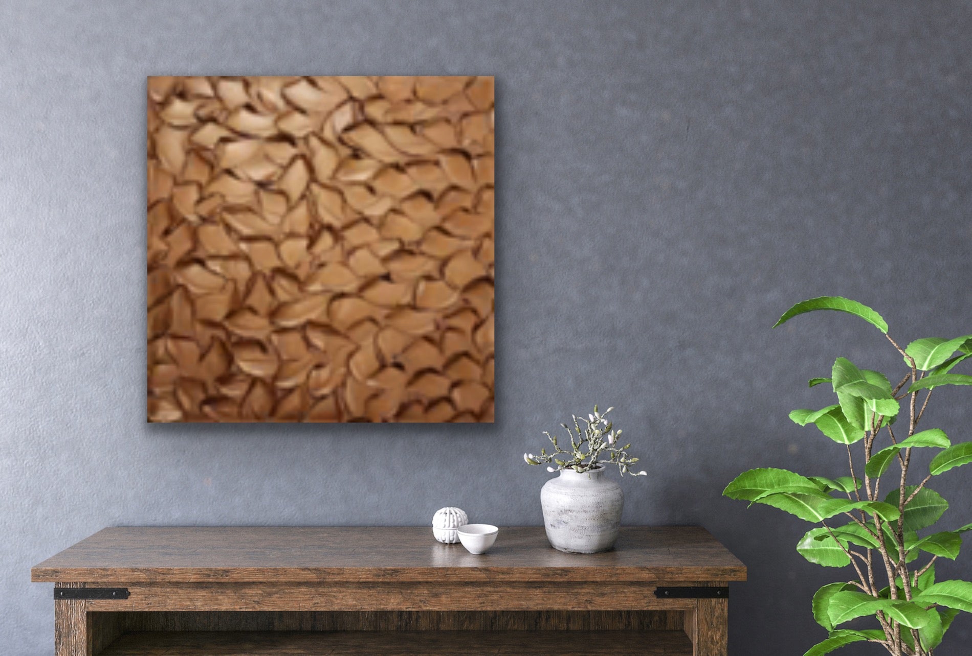 Copper Abstract Minimalist ORIGINAL Metallic Textured Painting palette knife Impasto, Abstract Wall Art -MADE2ORDER-Mix & match