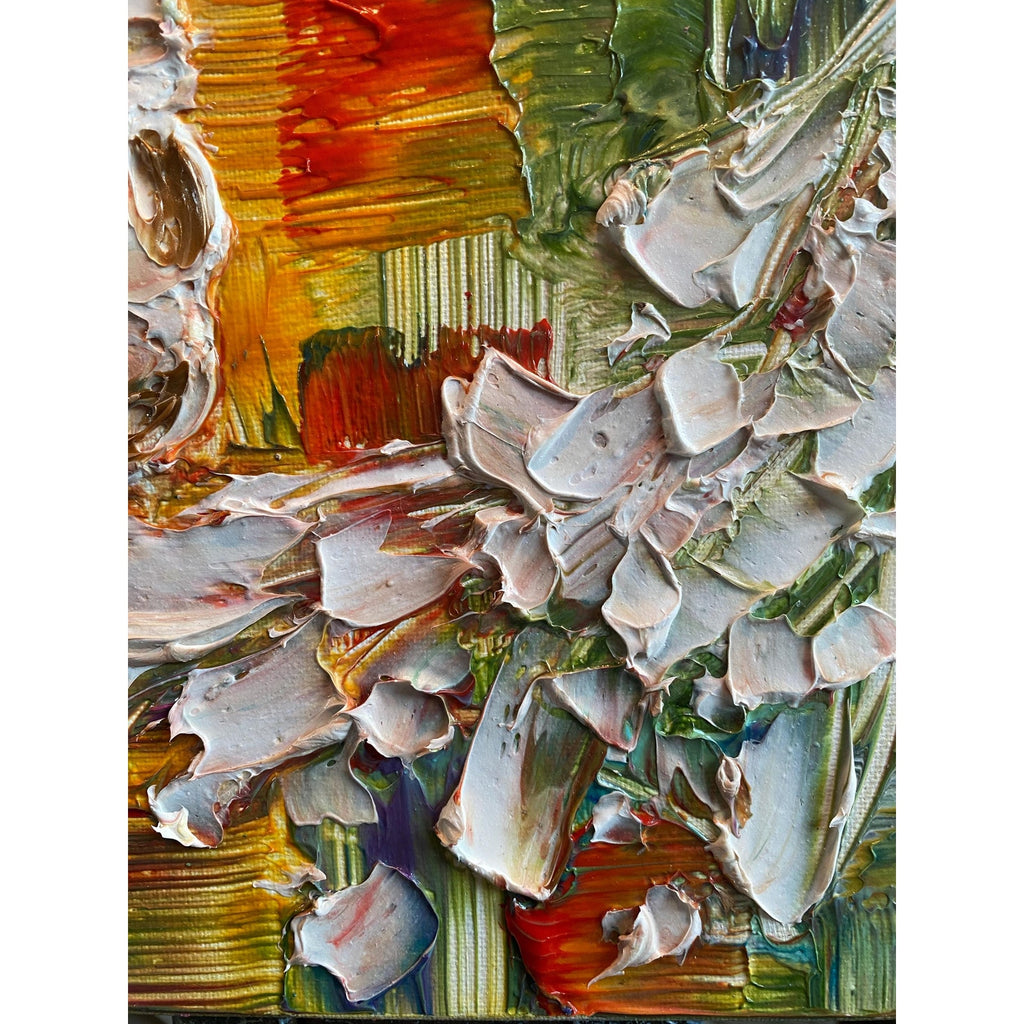 Original Koi Fish Painting: Textured Palette Knife impasto multicolored Fine Art (18"x24")