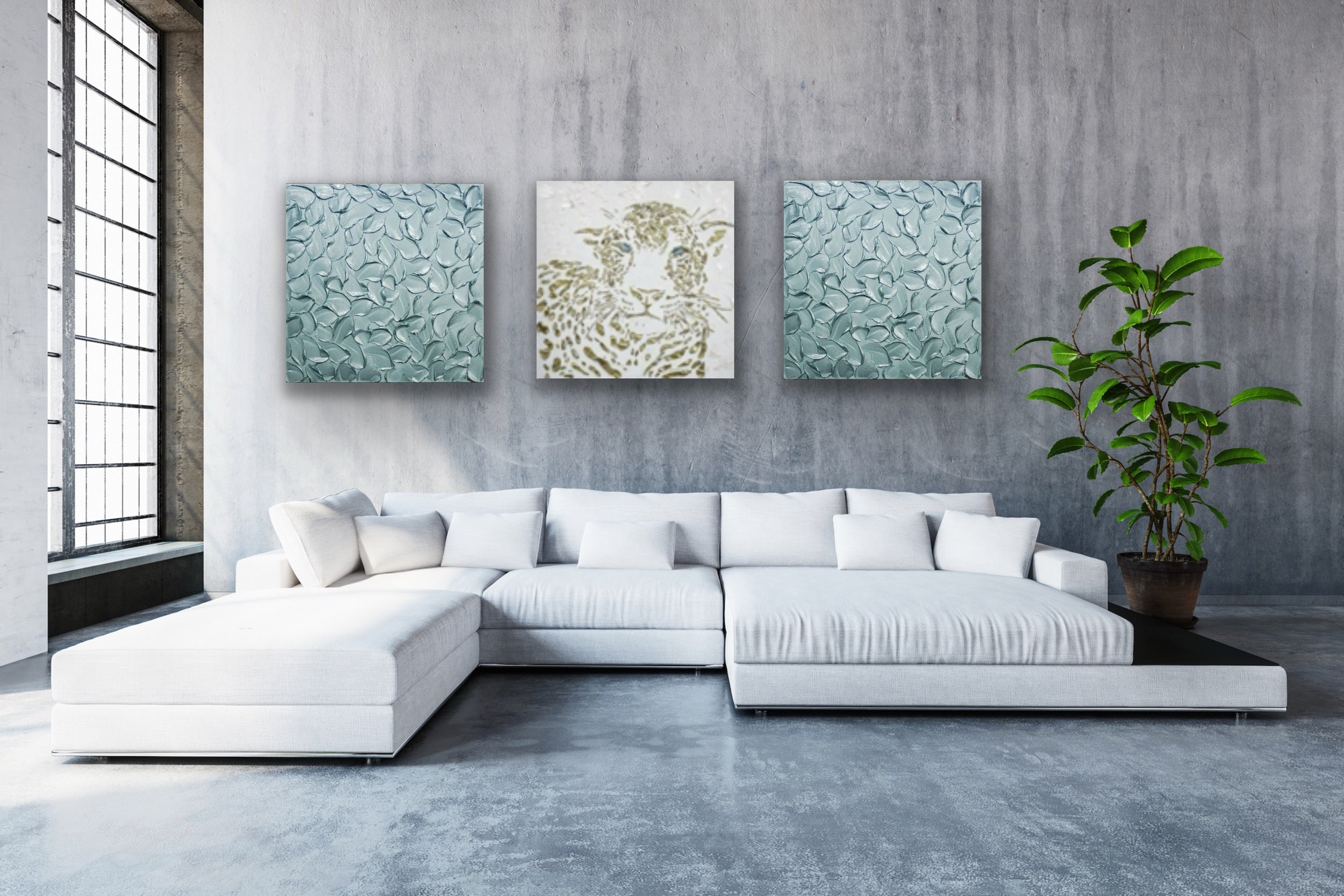 Teal blue ORIGINAL Textured Painting Abstract Minimalist Metallic palette knife Impasto, Abstract Wall Art -MADE2ORDER-Mix & match