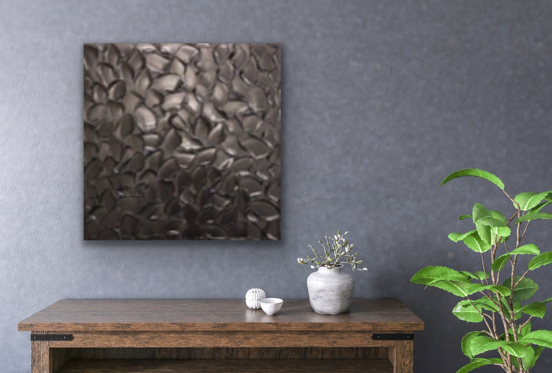 Black Pearl Abstract Minimalist ORIGINAL Textured Painting palette knife Impasto, Abstract Wall Art -MADE2ORDER-Mix & match