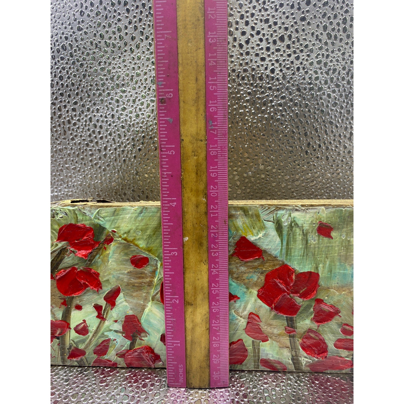 ORIGINAL Small Floral landscape oil painting, impasto on wood- by Susanna Shap