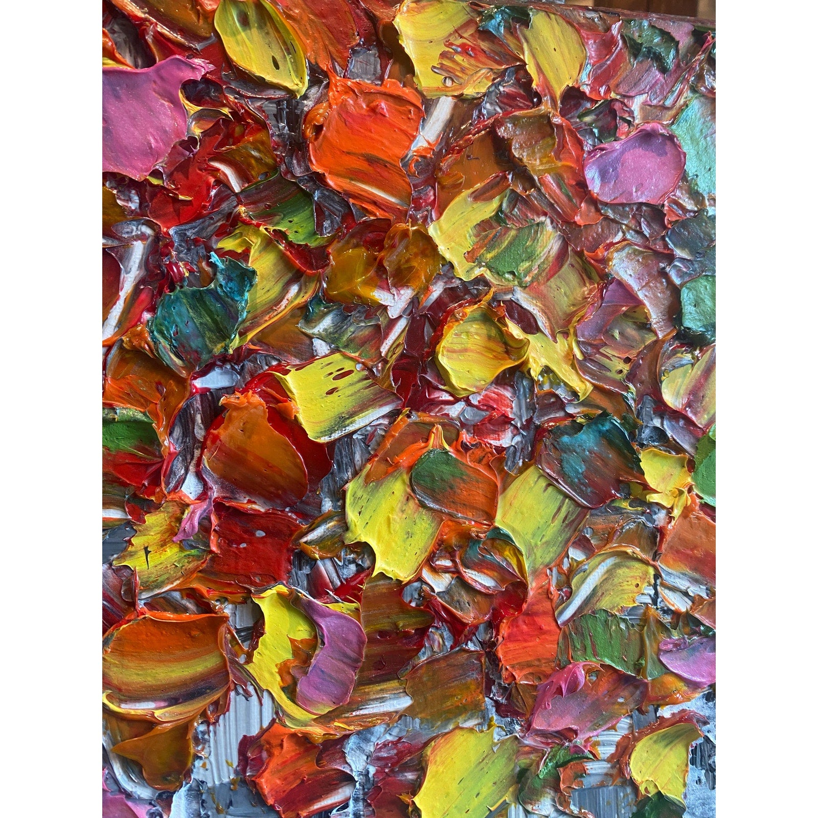 Original Textured Birch Trees Impasto Painting by Susanna Shap (48"x24")