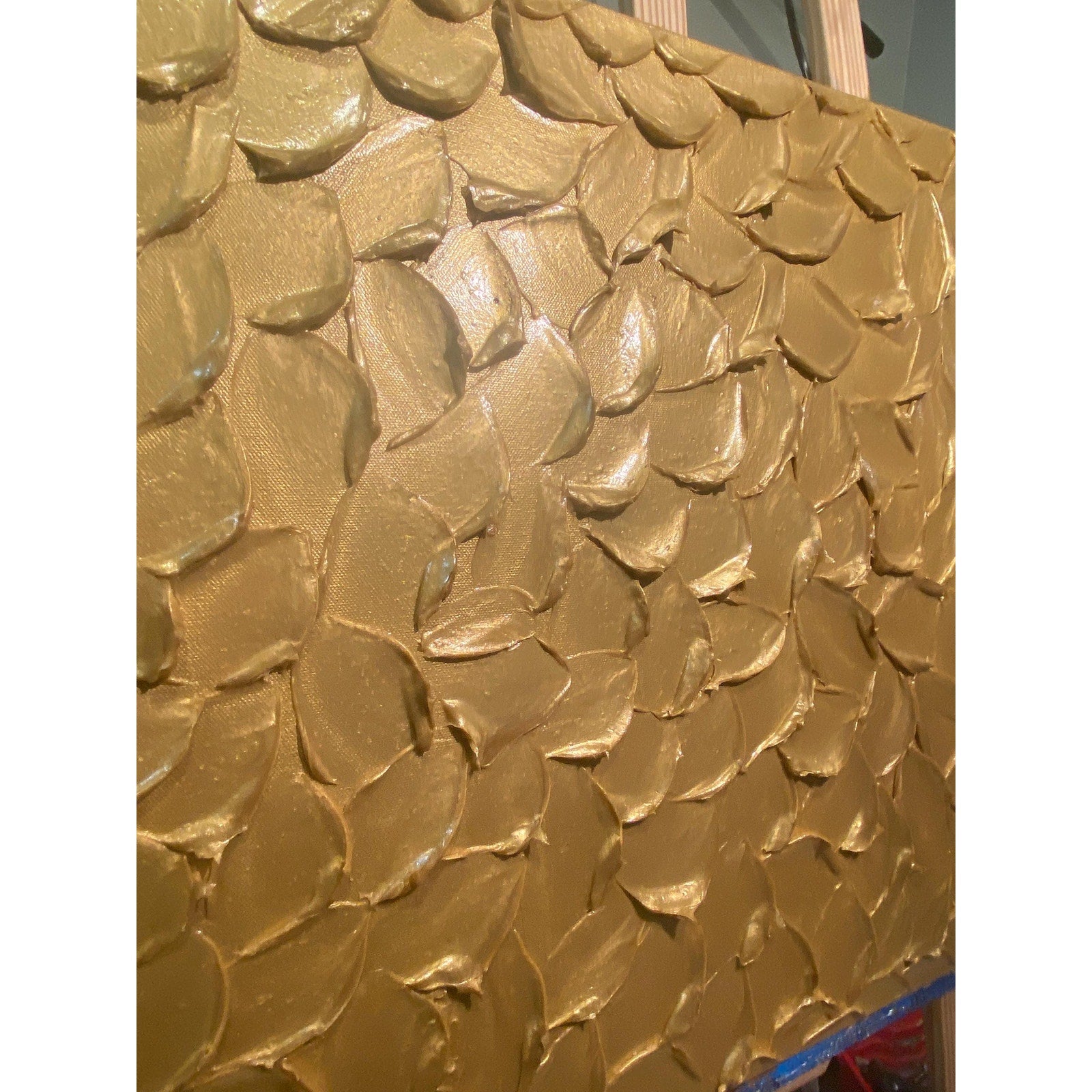 ORIGINAL Gold Painting Abstract : Textured Impasto Art, 20x20" by Susanna Shap