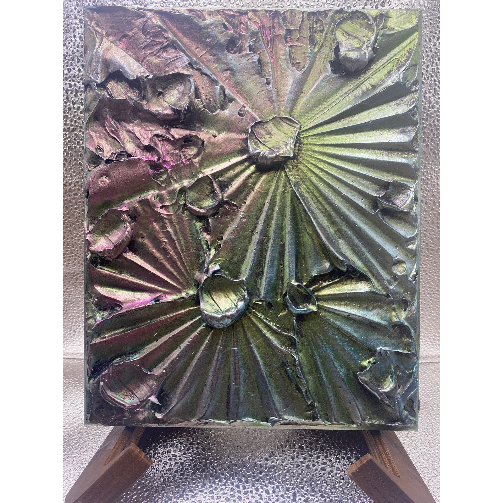 ORIGINAL Celestial Abstract Textured painting, Metallic Palette knife Impasto Art, No. 1, Small 8" x 10"