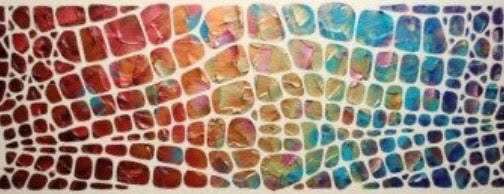 “Stained Glass” Colorful Abstract Original Palette knife Impasto Textured Large Wall Art MADE2ORDER Geometric Mosaic Painting Black and MultiColor