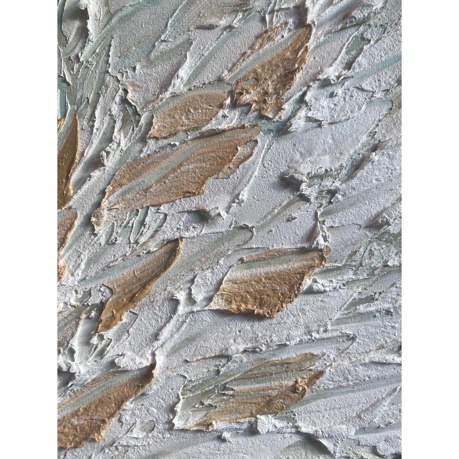 ORIGINAL angel abstract oil painting on canvas impasto Textured Palette knife white Angel wings Wall Art 20x20" by Susanna Shap