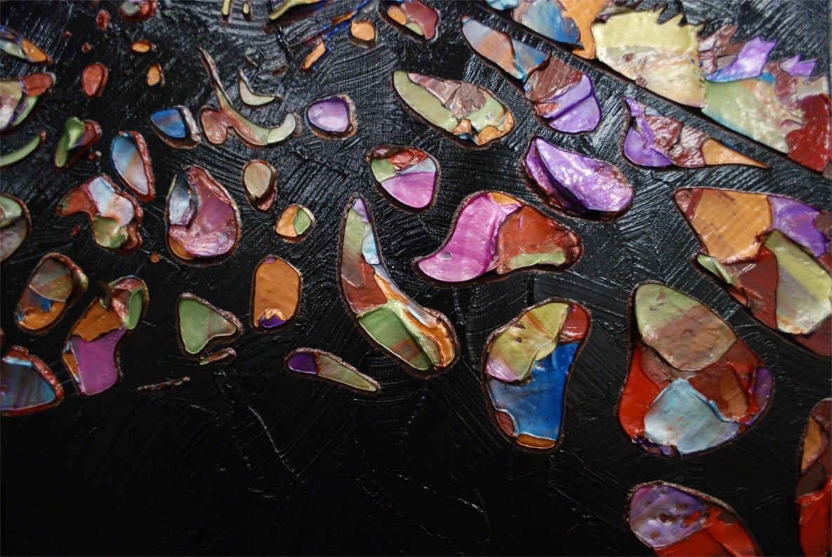 Original Abstract Giraffe Painting Black Multi Colored palette knife impasto Textured Fine Art MADE2ORDER 36”x24”