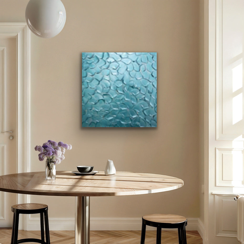 Turquoise Abstract Minimalist ORIGINAL Metallic Textured Painting palette knife Impasto, Abstract Wall Art -MADE2ORDER-Mix & match