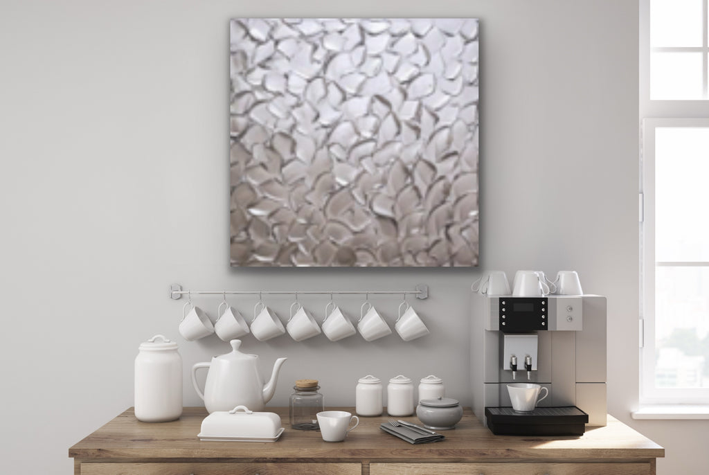 Silver Abstract Minimalist ORIGINAL Metallic Textured Painting palette knife Impasto, Abstract Wall Art -MADE2ORDER-Mix & match