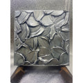 ORIGINAL Abstract Metallic Silver Textured painting, Palette knife Impasto Small 8" x 8"