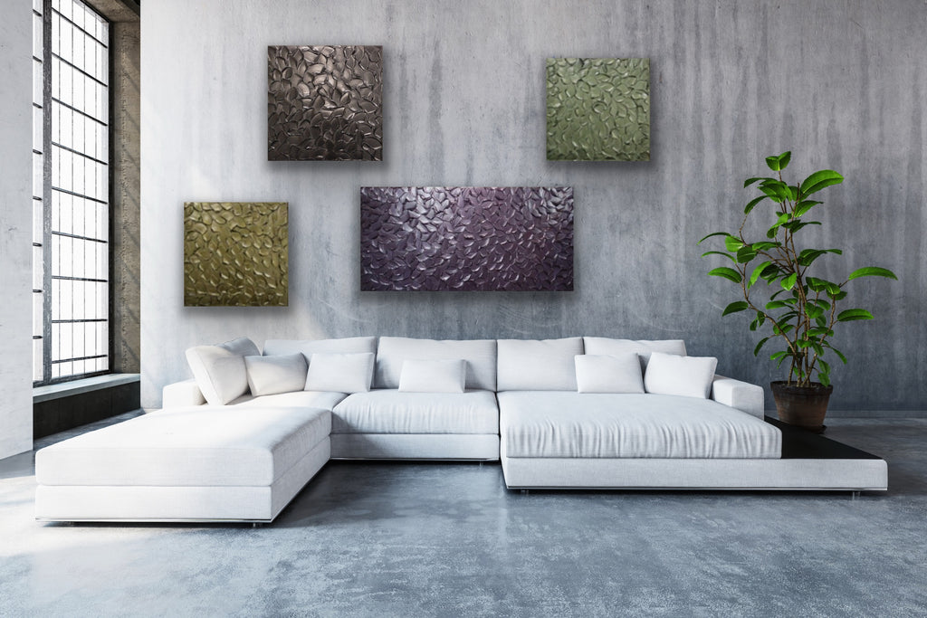 Bronze Abstract Minimalist ORIGINAL Metallic Textured Painting palette knife Impasto, Abstract Wall Art -MADE2ORDER-Mix & match