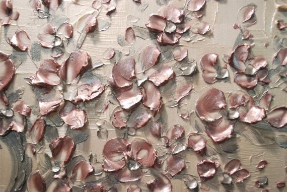 Original Cherry Blossom Tree Blush Pink & Pearl White Abstract Impasto Textured painting palette knife art by susanna shap (MADE2ORDER)