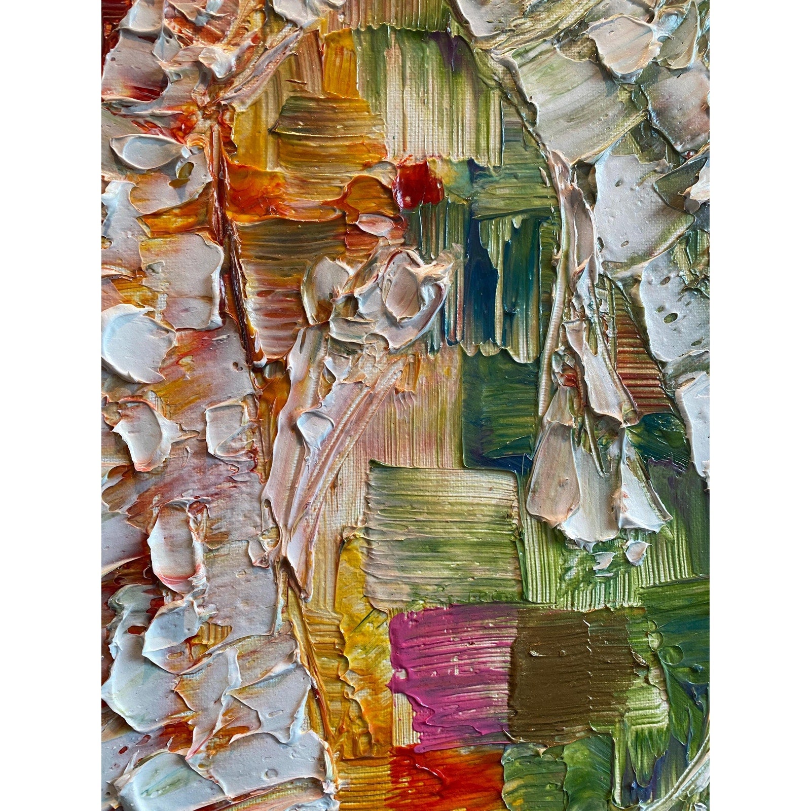 Original Koi Fish Painting: Textured Palette Knife impasto multicolored Fine Art (18"x24")