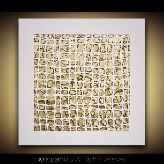 White and Gold Abstract Minimalist ORIGINAL Textured Painting palette knife Impasto, Abstract Wall Art -MADE2ORDER