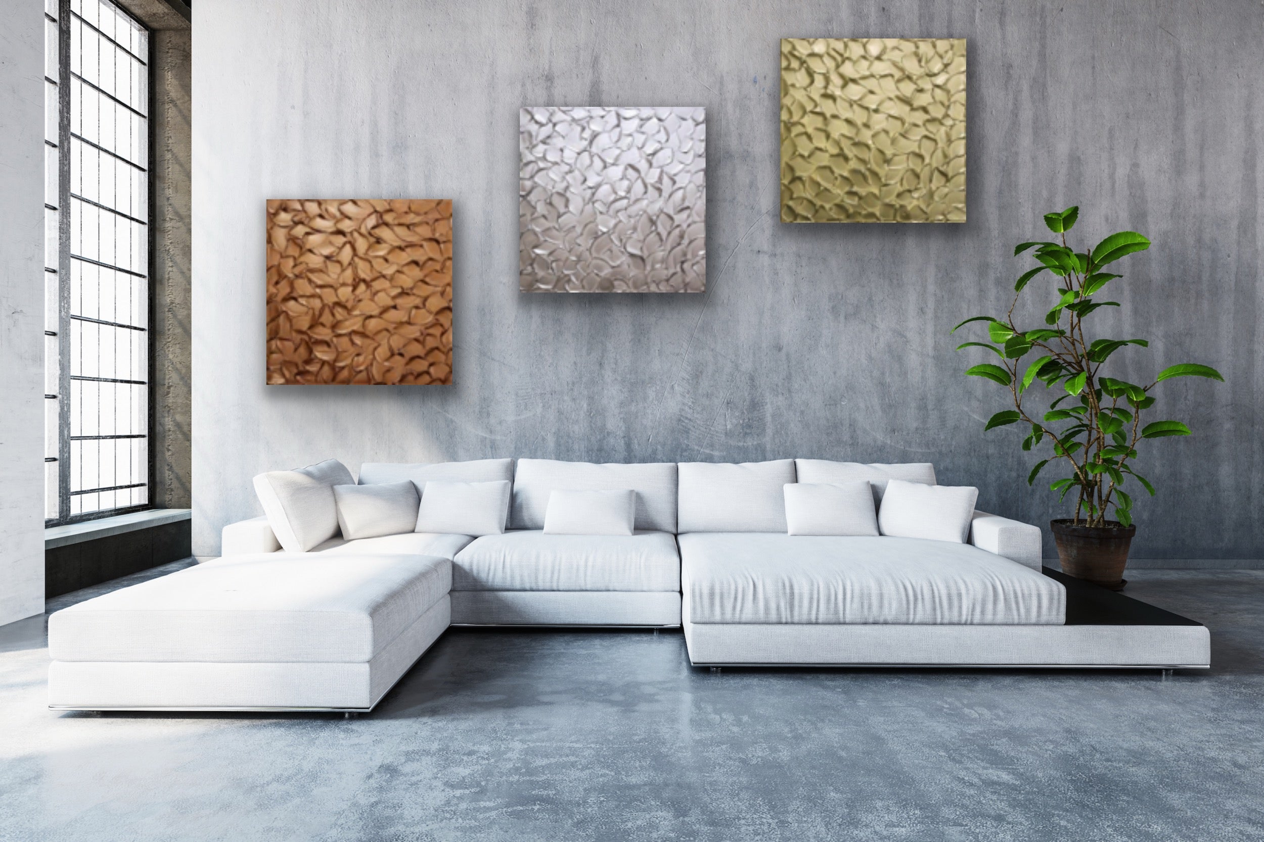 Copper Abstract Minimalist ORIGINAL Metallic Textured Painting palette knife Impasto, Abstract Wall Art -MADE2ORDER-Mix & match
