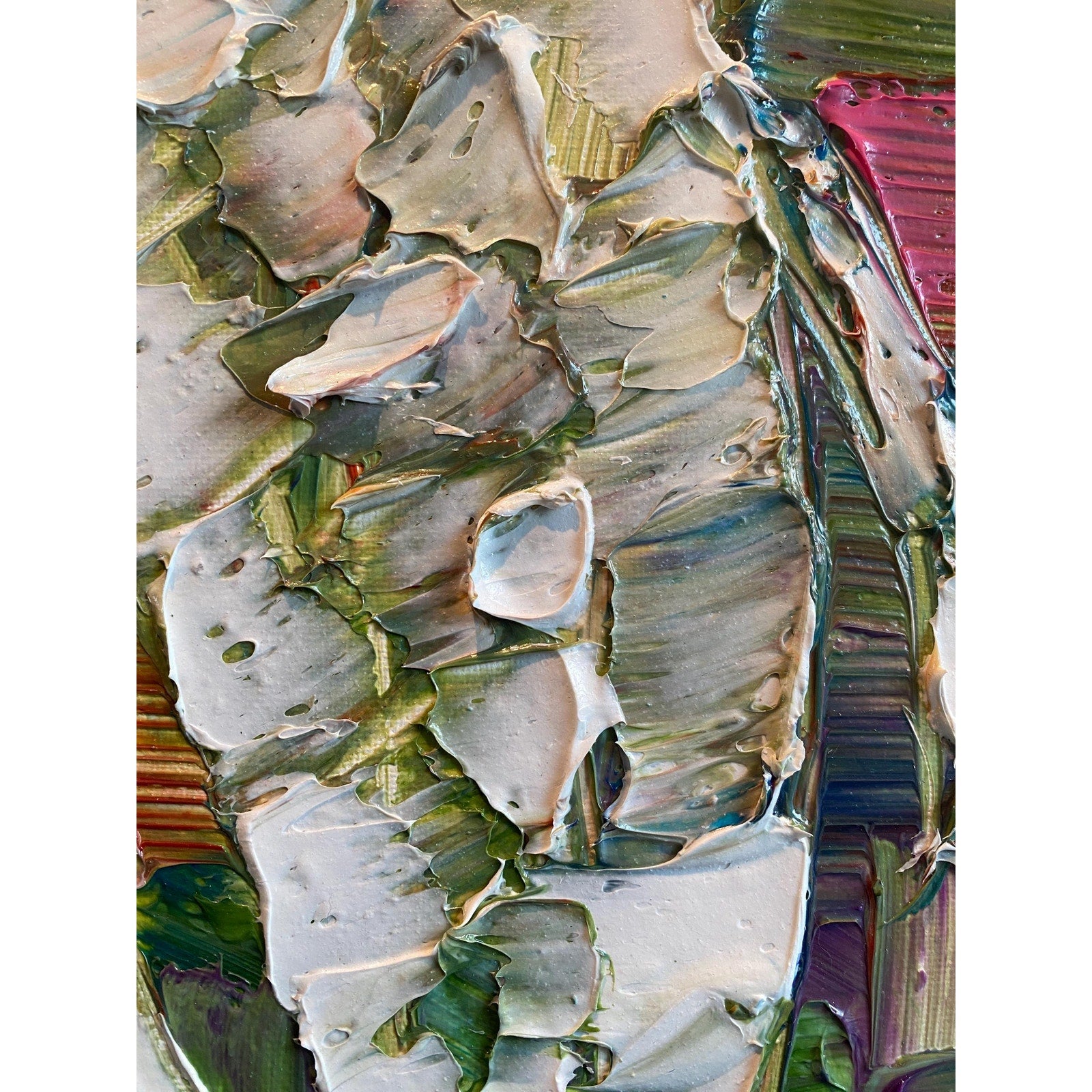 Original Koi Fish Painting: Textured Palette Knife impasto multicolored Fine Art (18"x24")