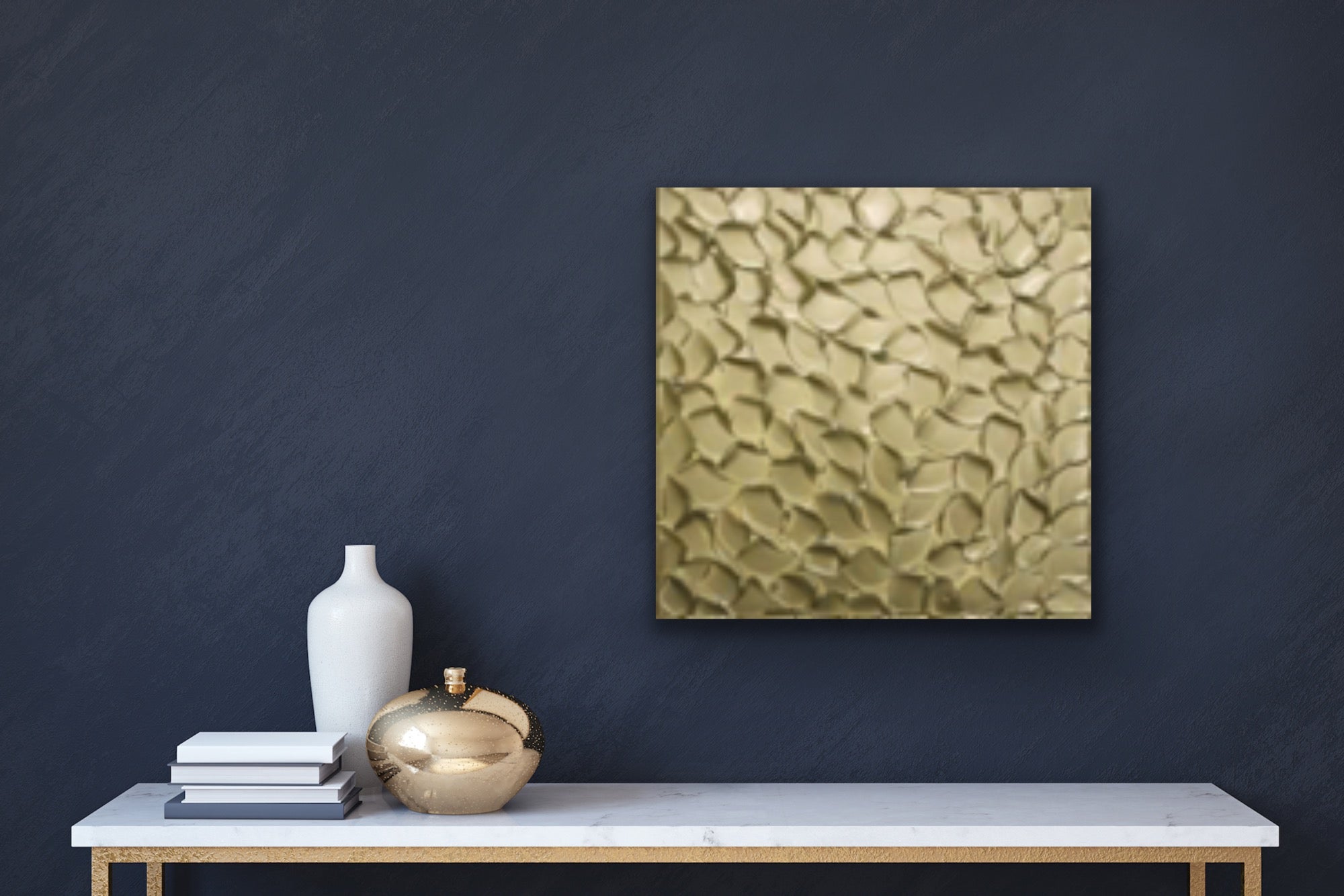 Pale Gold Abstract Minimalist ORIGINAL Metallic Textured Painting palette knife Impasto, Abstract Wall Art -MADE2ORDER-Mix & match