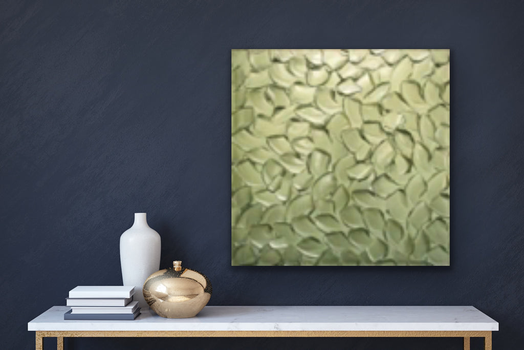 Sage Green, Abstract Minimalist ORIGINAL Metallic Textured Painting palette knife Impasto, Abstract Wall Art -MADE2ORDER-Mix & match