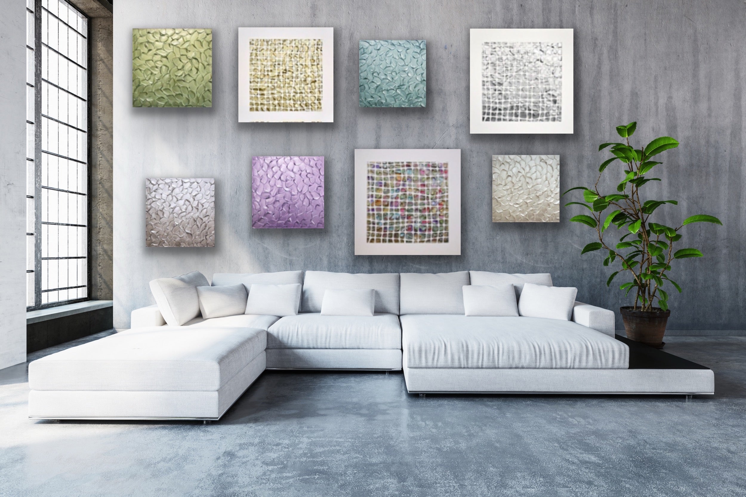 White and Multicolor Abstract ORIGINAL Textured Painting palette knife Impasto, Abstract Wall Art -MADE2ORDER