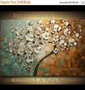 Original Abstract tree painting White cherry blossom textured palette knife impasto art by susanna shap (MADE2ORDER)