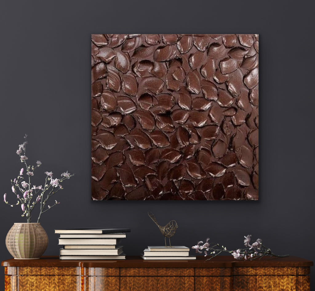 Burgundy Abstract Minimalist ORIGINAL Metallic Textured Painting palette knife Impasto, Abstract Wall Art -MADE2ORDER-Mix & match