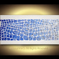 Original painting, blue on white, Textured Large Abstract Art MADE2ORDER Mosaic Painting (48”x24”)