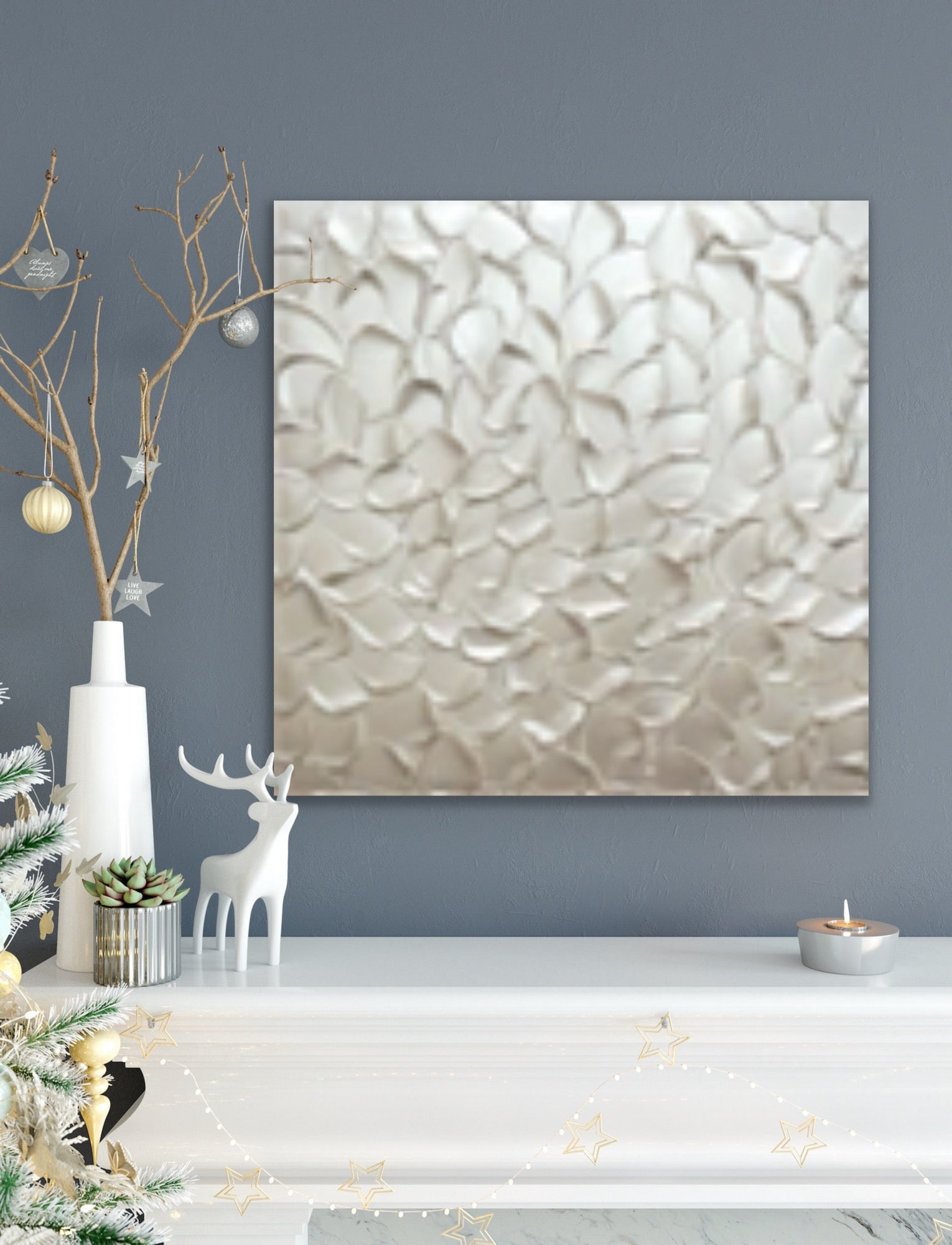 White pearl Abstract Minimalist ORIGINAL Textured Painting palette knife Impasto, Abstract Wall Art -MADE2ORDER