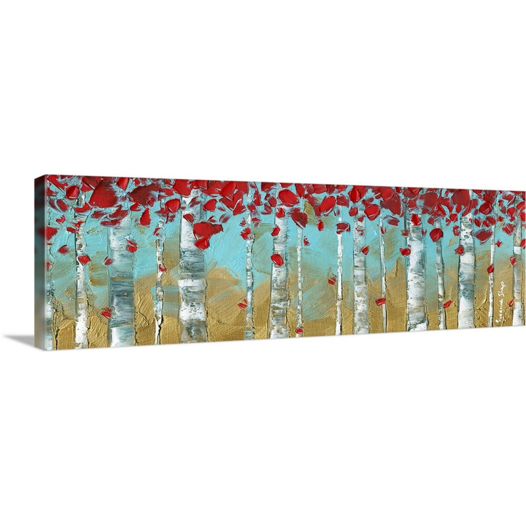 landscape Art Birch Trees art Panoramic Abstract Wall Art Canvas PRINT Trees