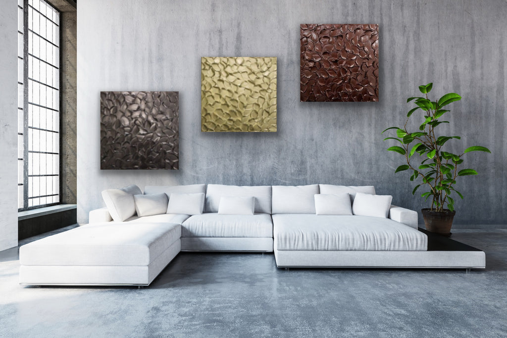 Burgundy Abstract Minimalist ORIGINAL Metallic Textured Painting palette knife Impasto, Abstract Wall Art -MADE2ORDER-Mix & match