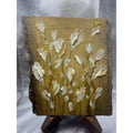 ORIGINAL White Gold Tulips landscape oil painting, Abstract Small Floral landscape oil painting, impasto on wood- by Susanna Shap