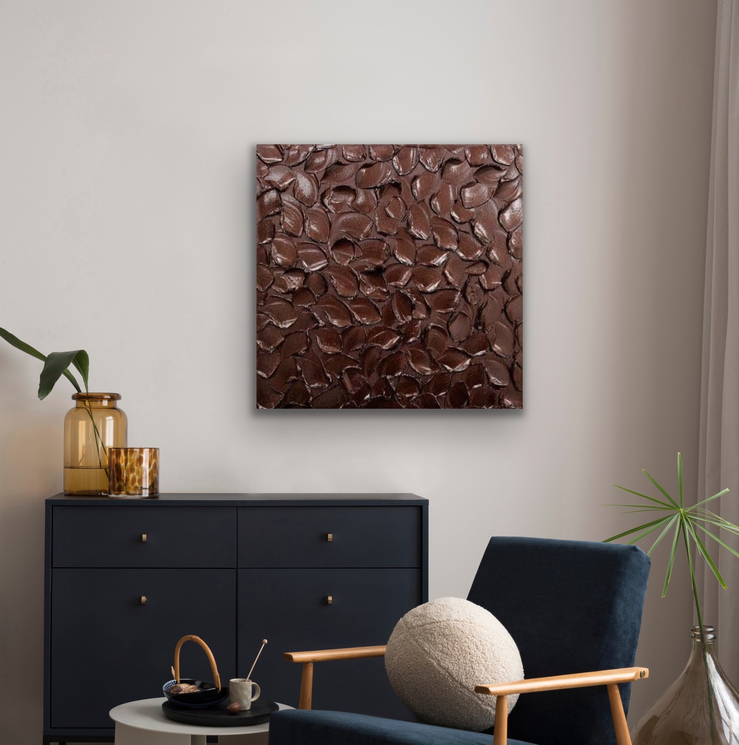 Burgundy Abstract Minimalist ORIGINAL Metallic Textured Painting palette knife Impasto, Abstract Wall Art -MADE2ORDER-Mix & match