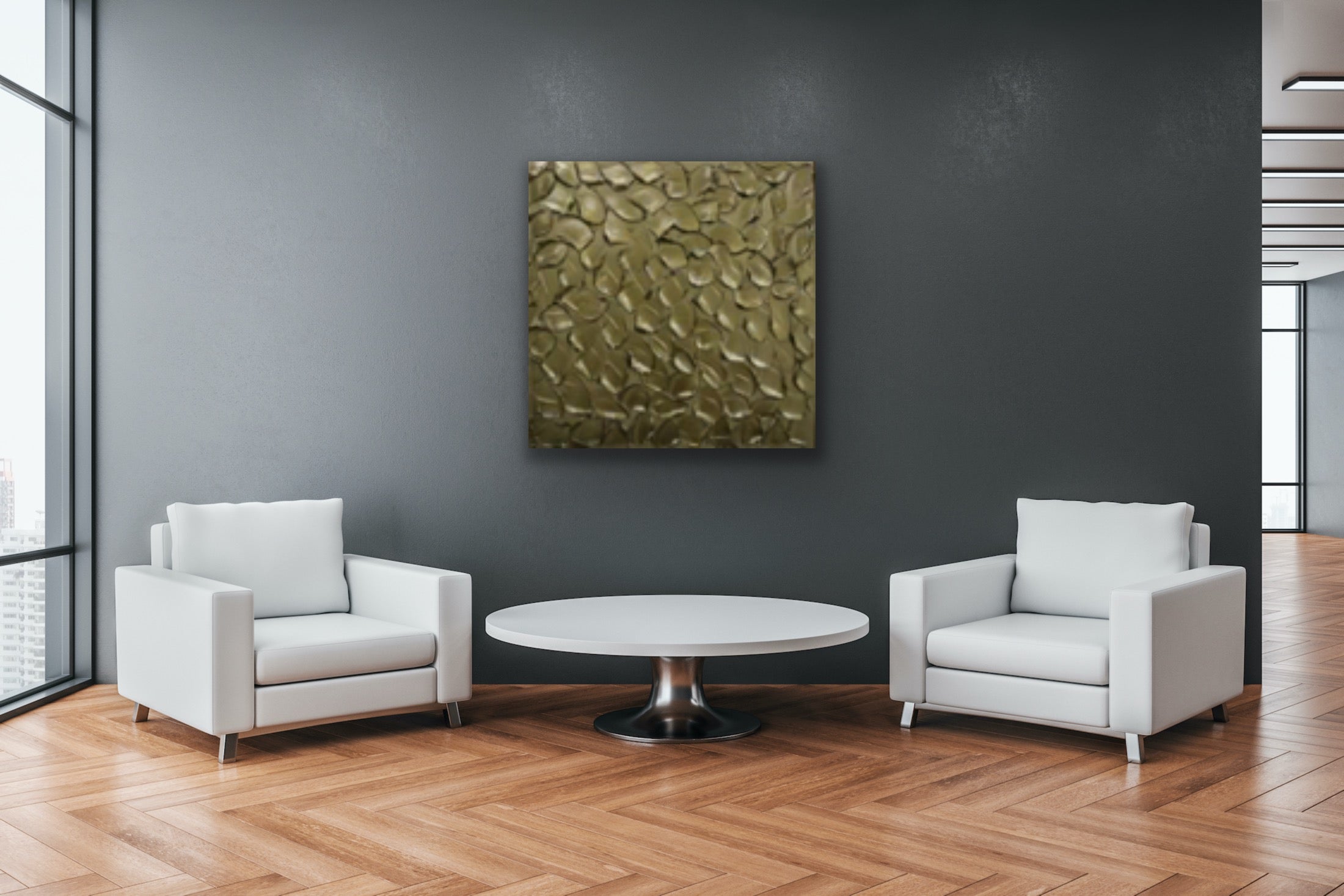 Bronze Abstract Minimalist ORIGINAL Metallic Textured Painting palette knife Impasto, Abstract Wall Art -MADE2ORDER-Mix & match